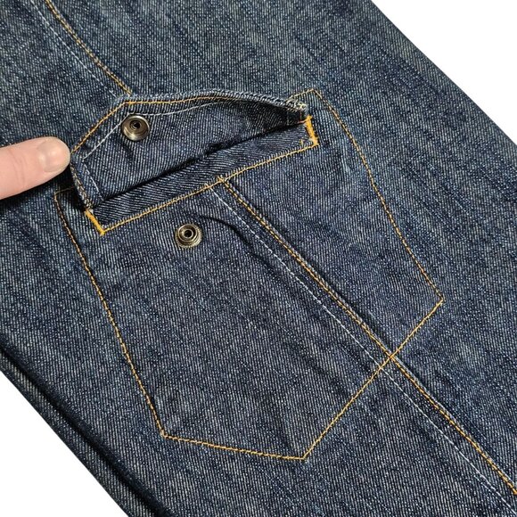 Barcode Jeans Y2K Baggy Wide Leg Denim 32x34 Cargo Stash Pocket Streetwear Skate - Picture 7 of 12